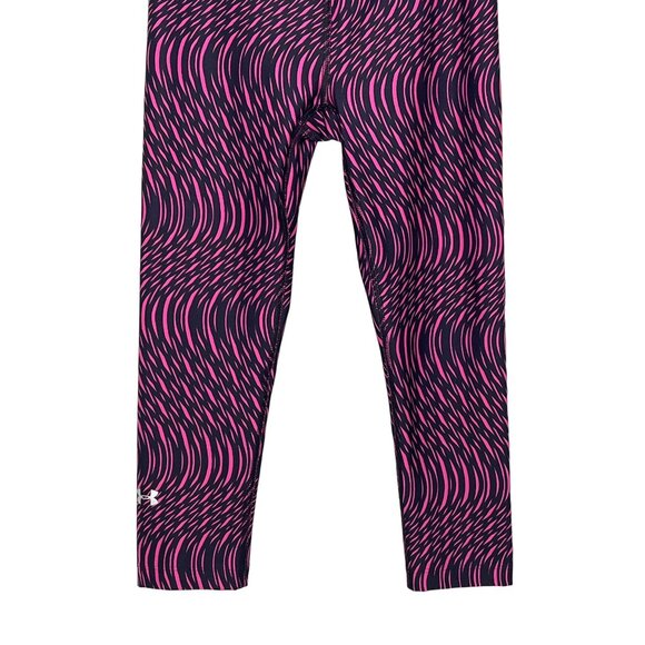 Under Armour XS Pink Black Compression Crop Leggings - Picture 3 of 10